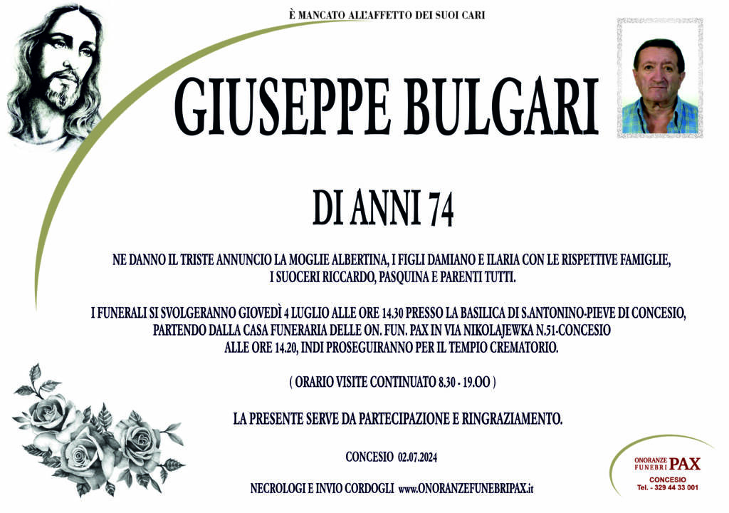 GIUSEPPE BULGARI - MANIFESTO