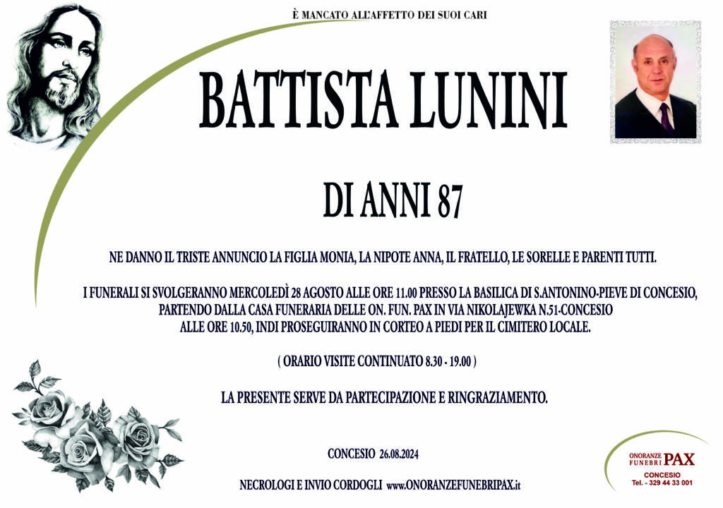 BATTISTA LUNINI - MANIFESTO